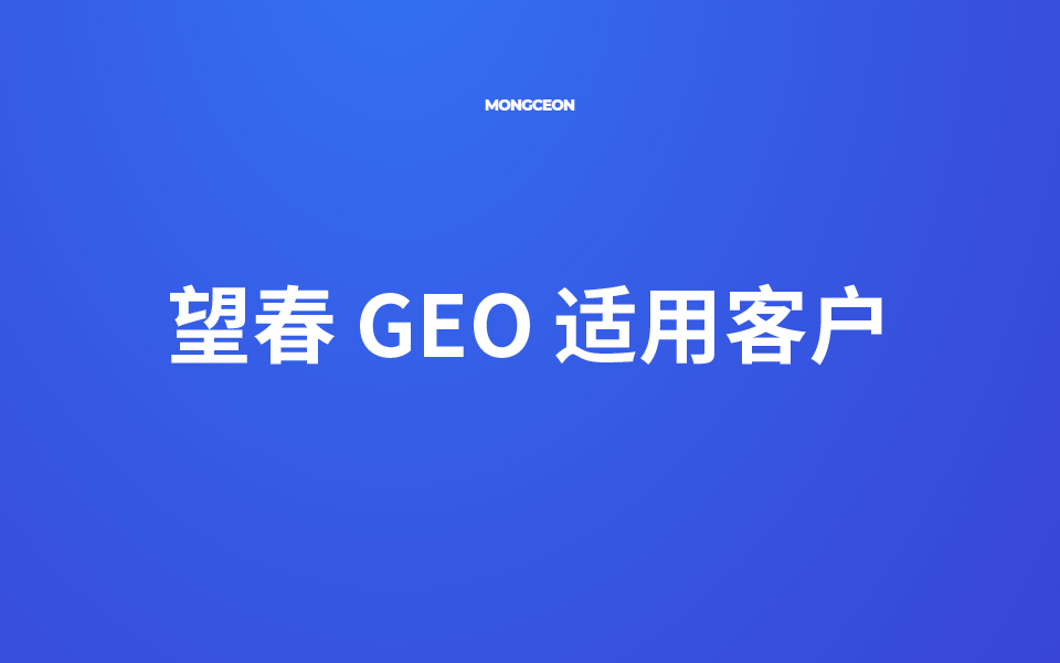 望春 GEO 适用客户